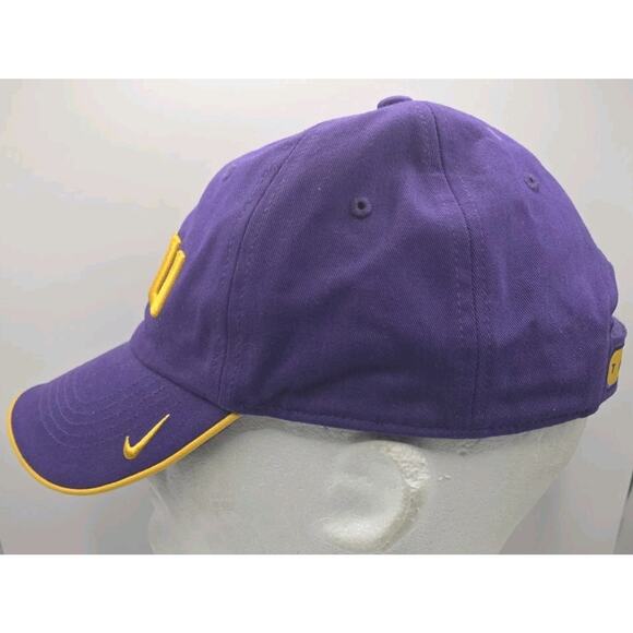 LSU Tigers NCAA Nike Team Strapback Hat Purple Hook and Loop Dad Cap Adult - Picture 3 of 11